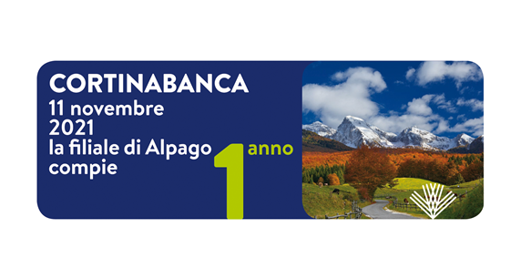 L’11 novembre 2021 ricorre il 1° anniversario di apertura della filiale di Alpago di CORTINABANCA, l’unica banca con sede in Provincia di Belluno 